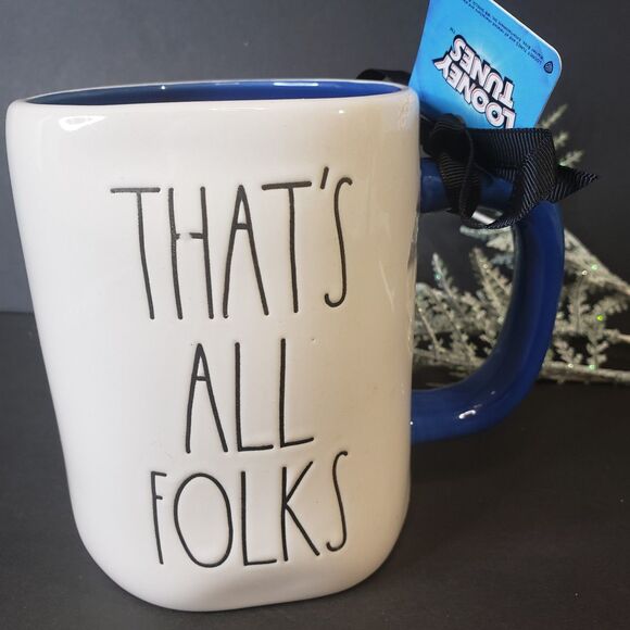 Adorable Rae Dunn Looney Tunes Collectible Porky Pig Stoneware Double Sided Mug - Picture 2 of 7